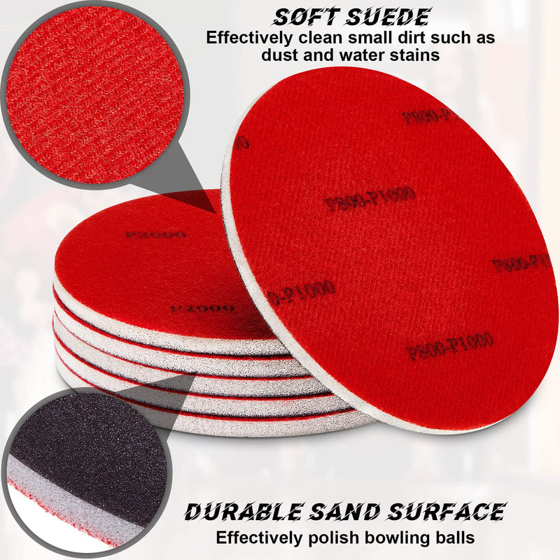 6 Pieces Bowling Accessories Bowling Ball Sand Pads Sanding Pads Bowling Ball Sanding Kit (1000 Grit) 1000 Grit - BeesActive Australia