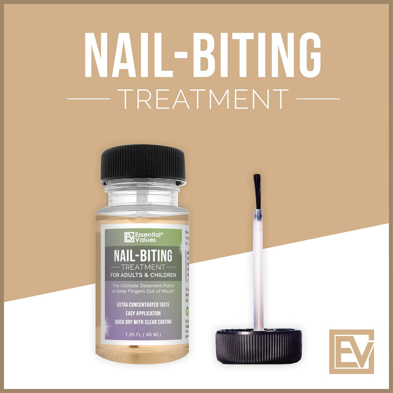 Nail-Biting Treatment for Kids & Adults (1.35 FL OZ), MADE IN USA | Prevent Thumb Sucking and Stop Nail Biting, Kick the Naughty Habit in 30 Days with Our Deterrent Polish by Essential Values - BeesActive Australia