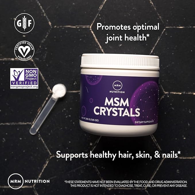MRM MSM Crystal 1 000mg 200g 7 05oz - BeesActive Australia