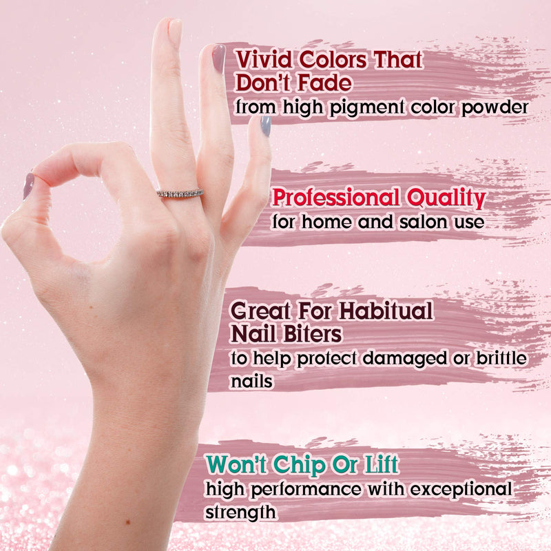 Dip Powder Nail Kit Starter - 5 Nude Colors of 2-in-1 Nail Powder - No-Chip for 3 Weeks - Strengthens Natural Nails - Easy Application - With Nail Files and Base Coat, Activator, and Top Coat - BeesActive Australia