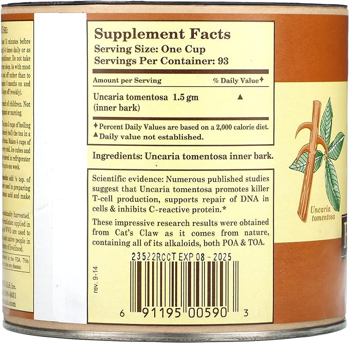 Whole World Botanicals, Royal Cat's Claw, 4.9 Ounce - BeesActive Australia