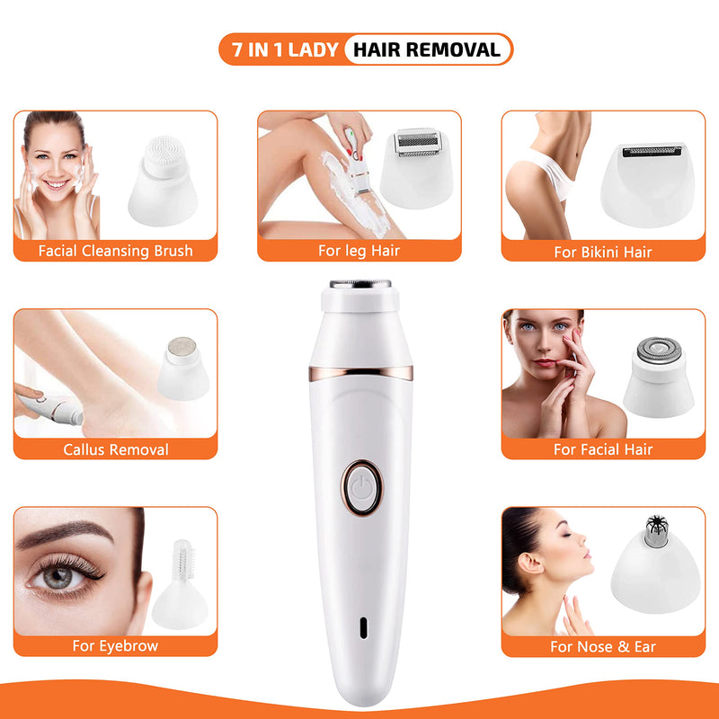 Electric Lady Shaver , 7 in 1, Women Cordless Rechargeable Razor , Ladies Multifunction Wet and Dry Epilator - BeesActive Australia