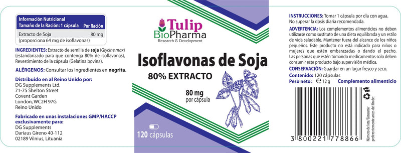 SOYA Isoflavones 80% Extract 120 Capsules, 3rd Party Lab Tested, High Strength Supplement, Gluten and GMO Free - BeesActive Australia