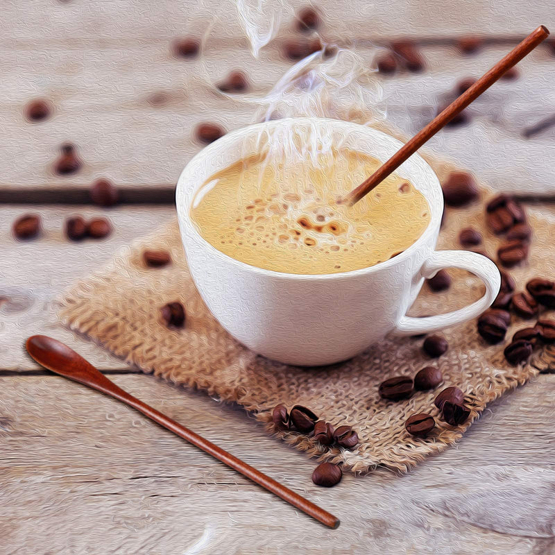 Wooden Coffee Spoons Long Handle Small Wooden Stir Spoon Korean Rice Spoons Wooden Teaspoon Handmade Wood Mixing Spoon for Kitchen Stirring (kusunoki, 6 Pieces) - BeesActive Australia