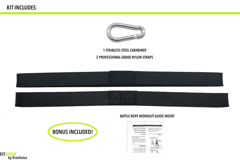 RadBizz Battle Rope Anchor Strap Kit with Bonus Battle Rope Workout Guide- FitWorx - BeesActive Australia