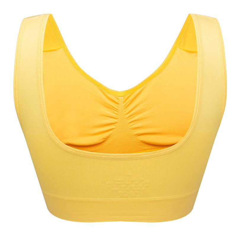 Women's Comfort Workout Sports Bra Low-Impact Activity Sleep Bras Small 2 Pack Beige Beige - BeesActive Australia