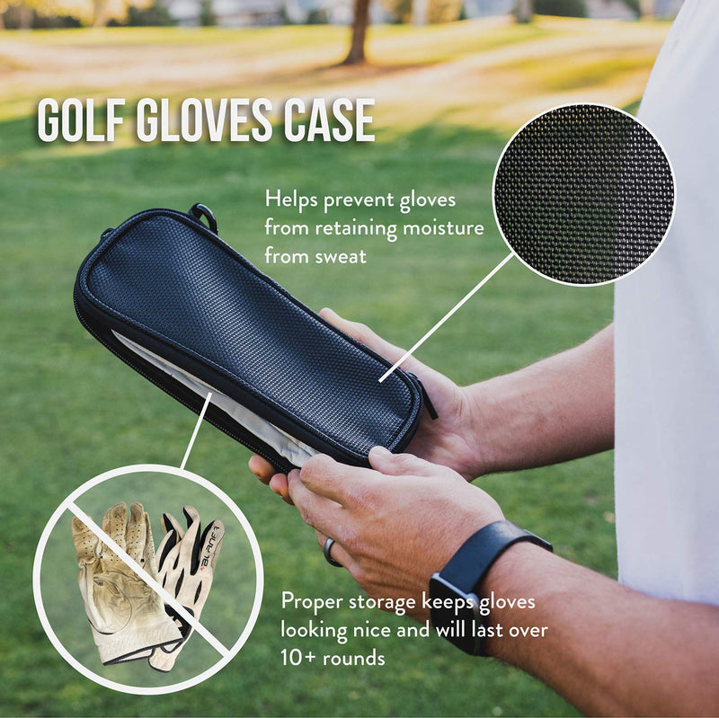 Stripebird - Golf Performance Gloves Holder Case - Protect and Keep Golf Gloves Dry - Moisture Free Storage Design - Includes Golf Bag Clip for Golfers Major Red - BeesActive Australia