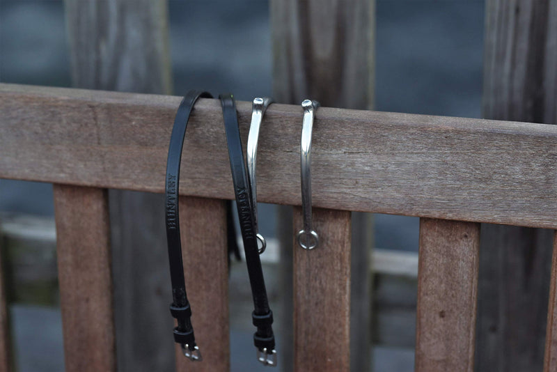 [AUSTRALIA] - Huntley Equestrian Premium English Leather Spur Straps, Black 18" Inches Long 