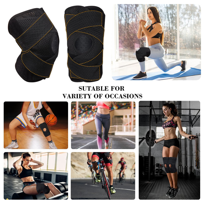 cycleacc Knee Brace for Knee Pain, Compression Knee Support with Side Stabilizers for Women and Men, Knee Pad for Meniscus Tear Relief,Running, Workout Large - BeesActive Australia
