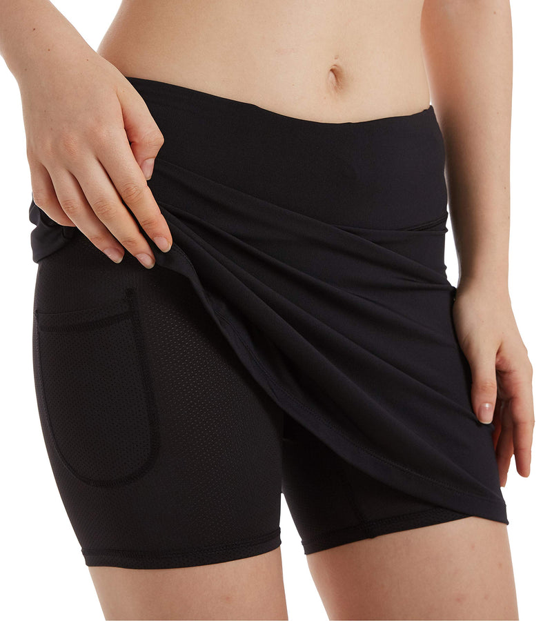 [AUSTRALIA] - Women's Active Athletic Skirt Sports Golf Tennis Running Pockets Skort Black X-Large 