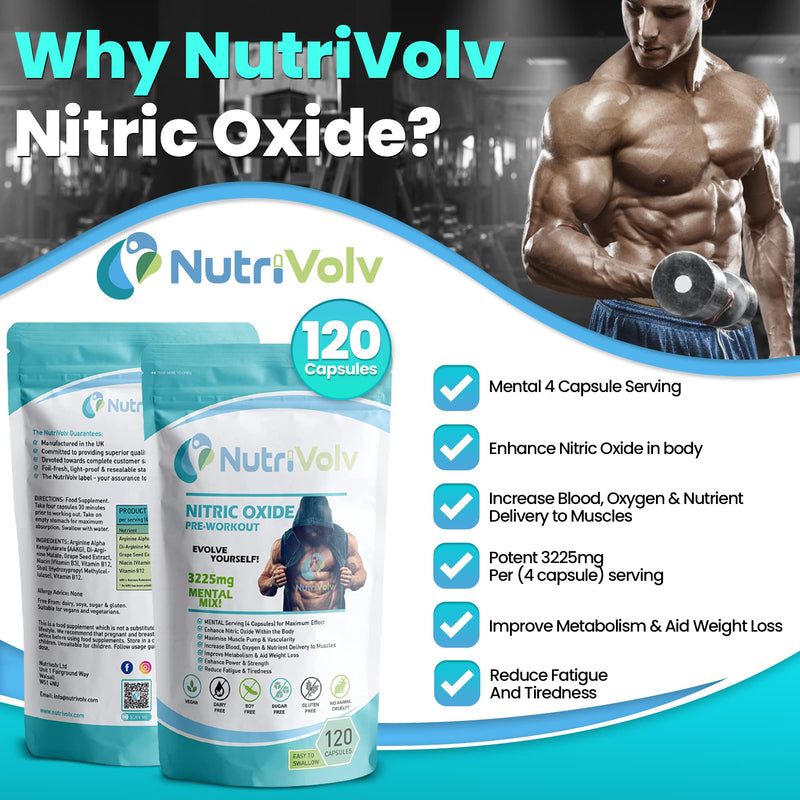 Nitric Oxide L-Arginine 100% Pre Workout Supports Athletic Performance and Muscle Building | 120 Capsules - BeesActive Australia
