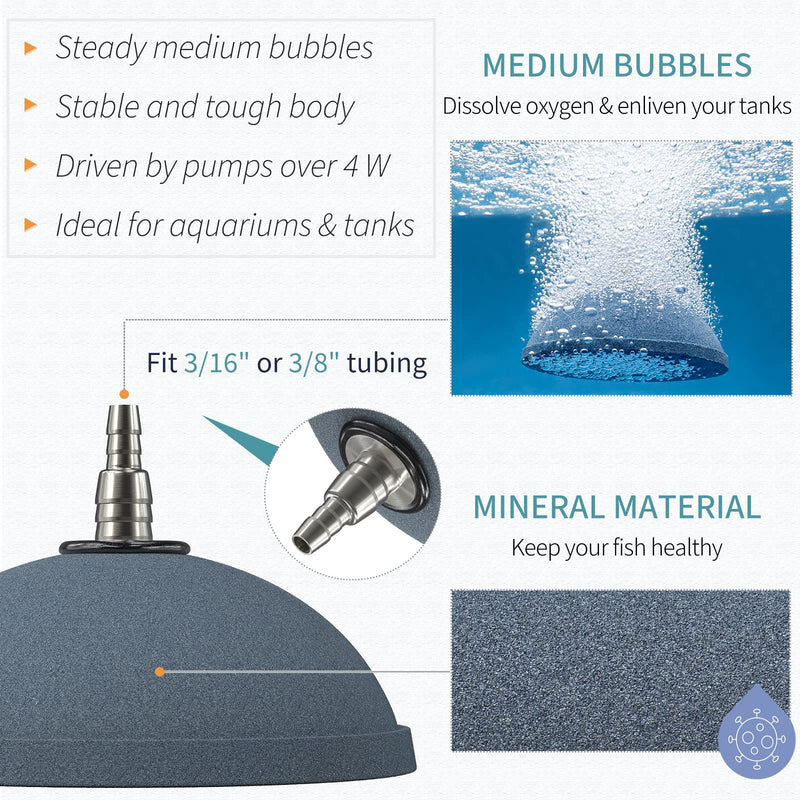 Pawfly Air Stone Bubble Mineral Ball Shaped Airstones Diffuser for Aquarium Fish Tank Air Pump 2 Pack 4 Inch - BeesActive Australia