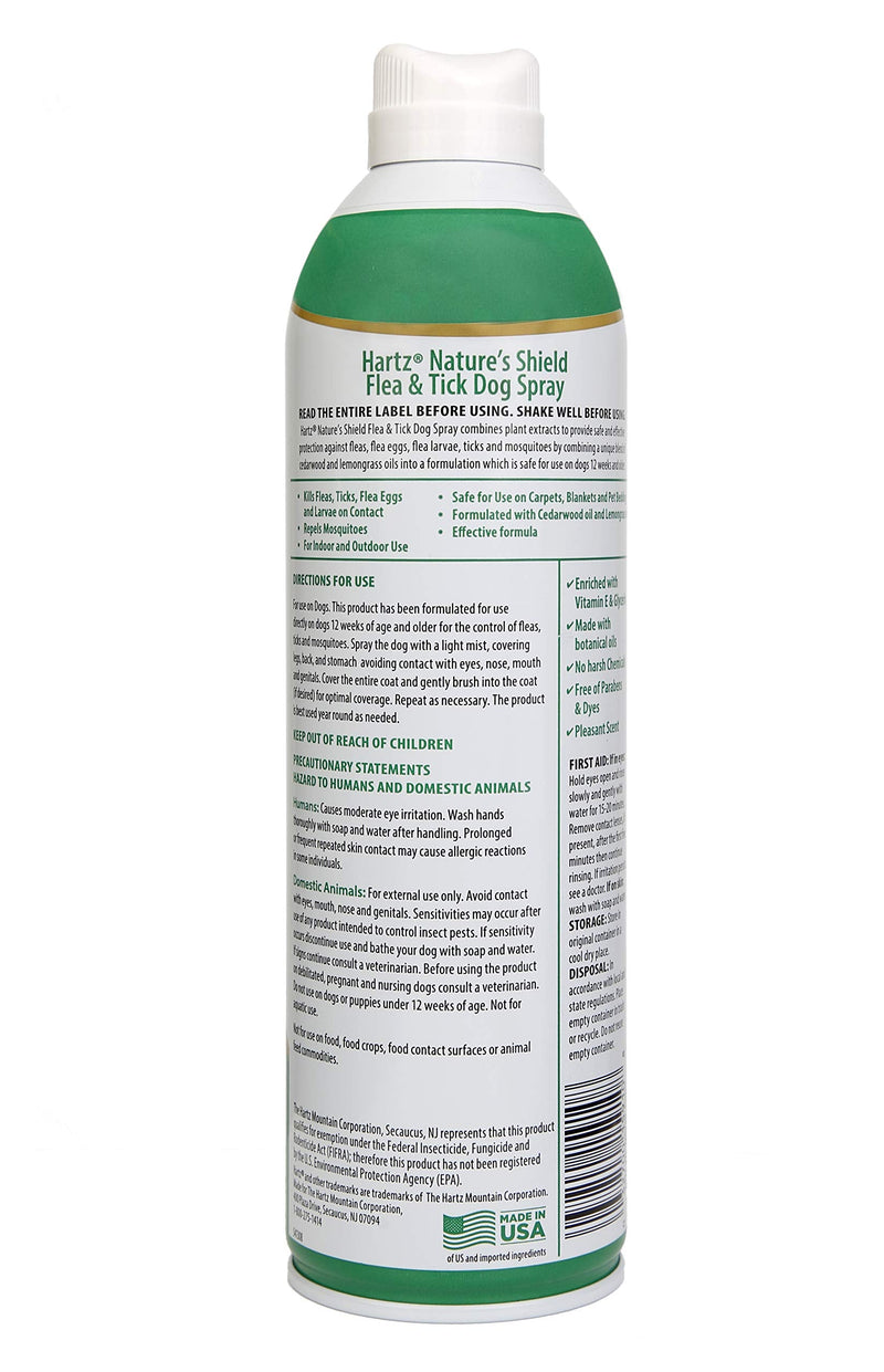 Hartz Nature’s Shield Flea & Tick Spray Treatment for Dogs, Natural and Effective Flea & Tick Prevention and Protection for Dogs with Cedarwood and Lemongrass Oil, 14 Ounces - BeesActive Australia