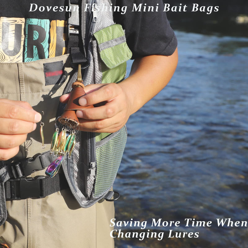 Dovesun Fly Fishing Accessories, Fishing Bait Bags Fishing Spoon | Jig Head | Flies Storage Bell with 15 Holes for Hanging Fishing Line Cutter for Stream | Fly Fishing - BeesActive Australia