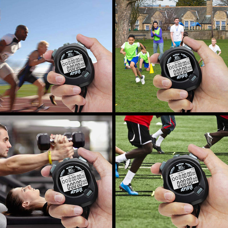 Amble Stopwatch, Countdown Timer and Stopwatch Record 20 Memories Lap Split Time with Tally Counter and Calendar Clock with Alarm for Sports Coaches and Referees - BeesActive Australia