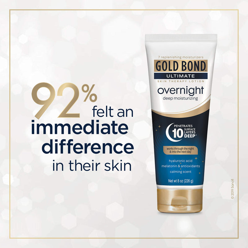 Gold Bond Overnight Deep Moisturizing, Skin Therapy Lotion With Calming Scent, 8 Oz 8 Ounce (Pack of 1) - BeesActive Australia
