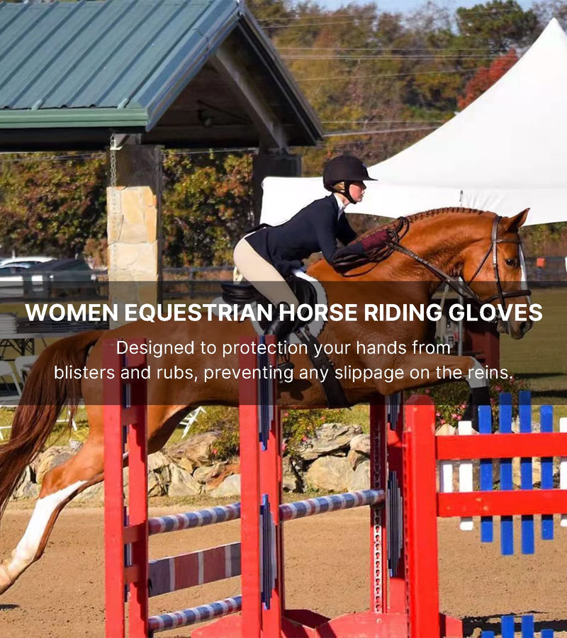 Thapower Women Horse Riding Gloves Winter Equestrian Horseback Gloves Lady Youth Girl Outdoor Star Pattern Mitts Perfect for Biking Cycling Gardening Wind Red Medium - BeesActive Australia