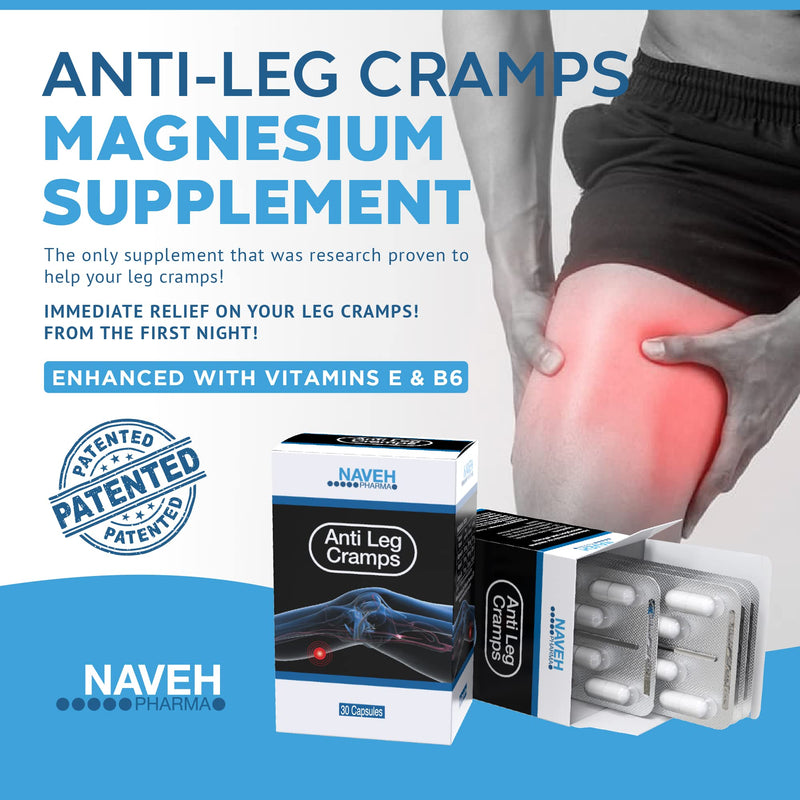 MAGNOX Anti Leg Cramps Magnesium Supplement for Muscle Pain Relief, 190mg, Nocturnal Leg Cramps, Pregnancy Cramps, Calf Cramps, Cramps in Feet, Charley Horse, Proven Remedy by Naveh Pharma (30 Caps) 1 Count (Pack of 30) - BeesActive Australia