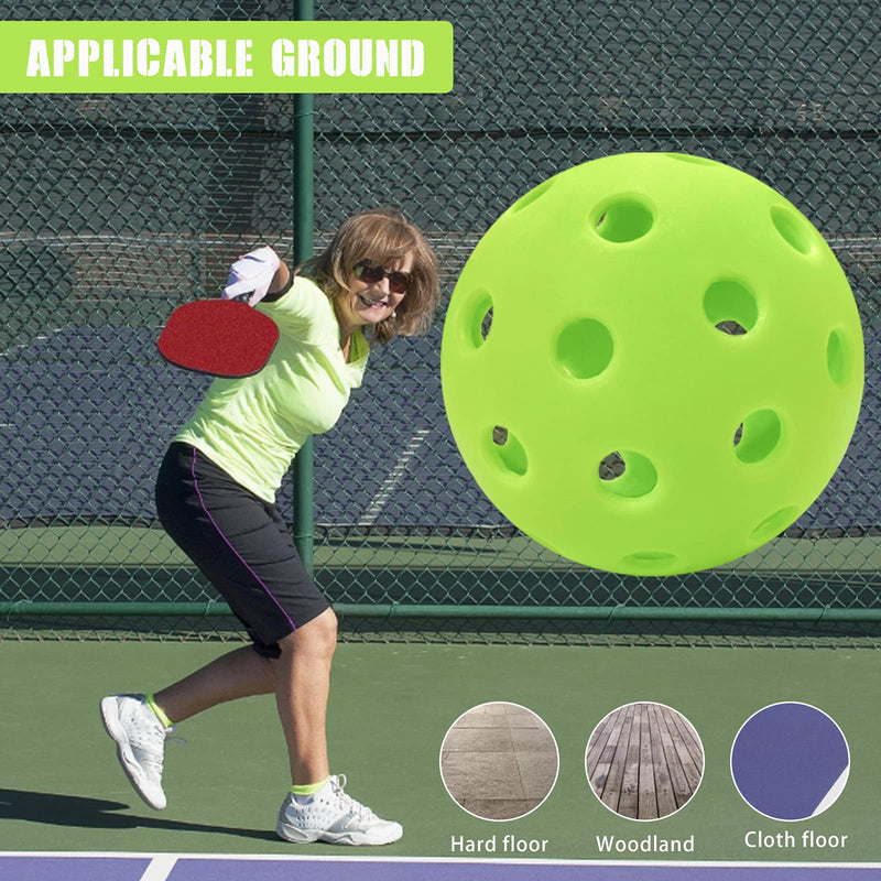 Eupboron 12 Pack Pickleball Balls Outdoor 40 Holes Training Pickle Ball - BeesActive Australia