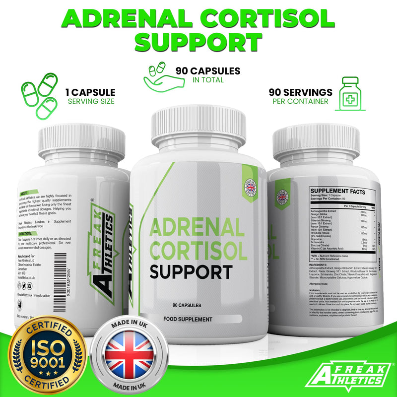 Adrenal & Cortisol Support - 90 Capsules - Fatigue & Cortisol Support - Adrenal Gland Health UK Made - BeesActive Australia