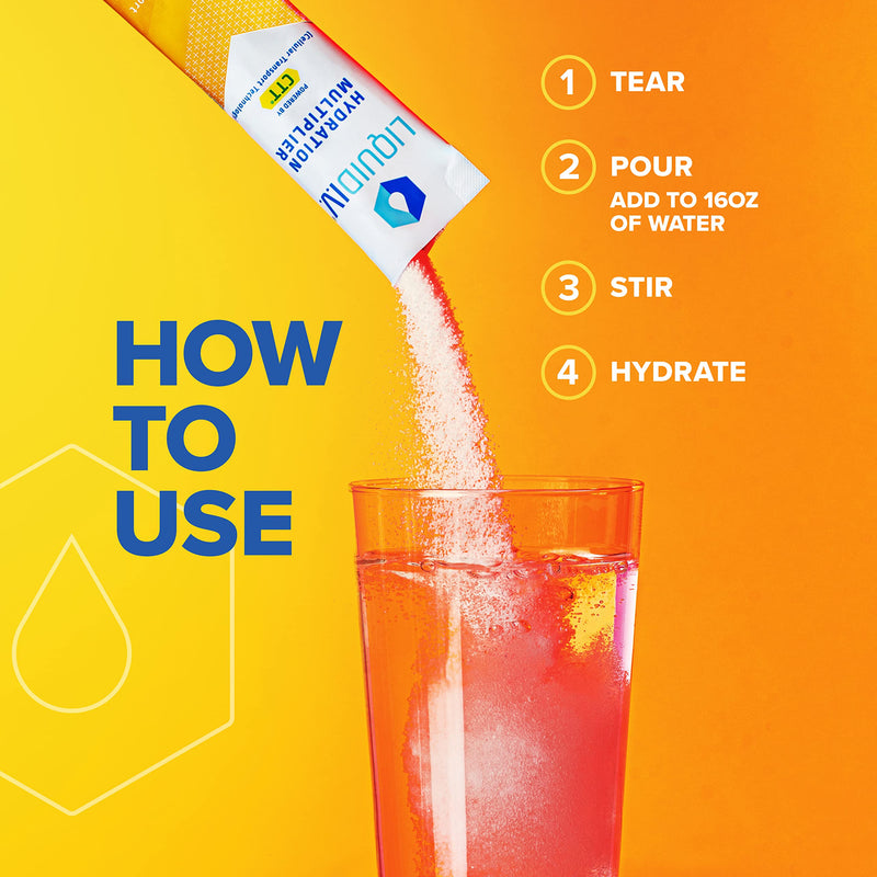Liquid I.V. Hydration Multiplier + Immune Support - Tangerine - Hydration Powder Packets | Electrolyte Drink Mix | Easy Open Single-Serving Stick | Non-GMO | 14 Sticks 1 Count (Pack of 14) - BeesActive Australia