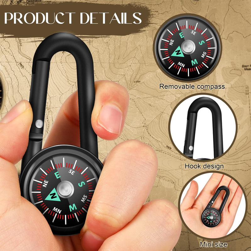 Kanayu 24 Pcs Magnetic Compass Keychain Small Pocket Compass Survival Mini Compass Hiking for Kids Adults Camping Backpacking Accessory - BeesActive Australia
