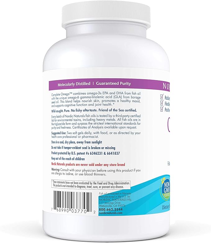 Nordic Naturals Complete Omega Lemon - Soft Gel, 180 Count - BeesActive Australia