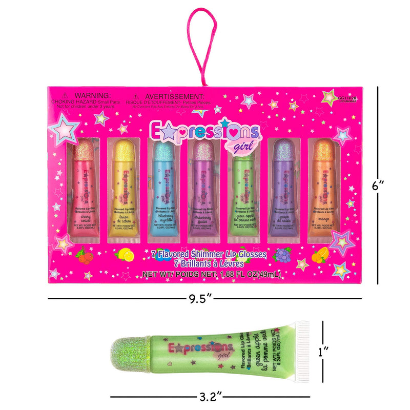 Expressions -7pc Flavored Shimmer Lip Gloss for Girls, Kids Lip Gloss Set .Moisturizing Shimmer Lipgloss Party Shinning and Long Lasting Waterproof Colorful Lip Gloss For Women and Girls - BeesActive Australia