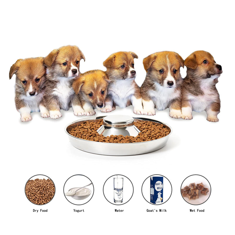Thankspaw Stainless Steel Puppy Bowls, Set of 2 Puppy Feeder, Dog Food and Water Bowl, Food Feeding Weaning Bowl for Small/Medium/Large Dogs, Pets M-5¼ cups/42oz - BeesActive Australia