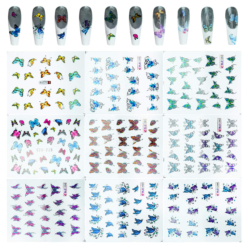 43pcs Butterfly Flower Nail Sticker Set for DIY Nails, Comes with 30 Sheet Butterfly Nail Sticker, 13 Sheet Flower Nail Decal, Cute Nail Designs for Girls Teens Woman 40pcs Butterfly & Flowers - BeesActive Australia