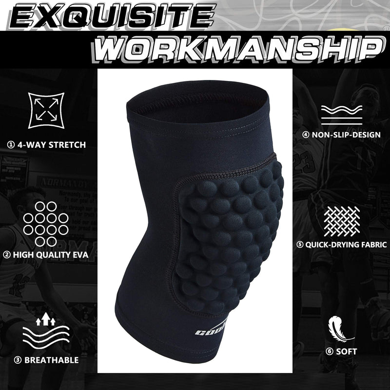 [AUSTRALIA] - COOLOMG Pad Crash Proof Antislip Basketball Leg Knee Short Sleeve Protector Gear (1 Piece) Medium Black 