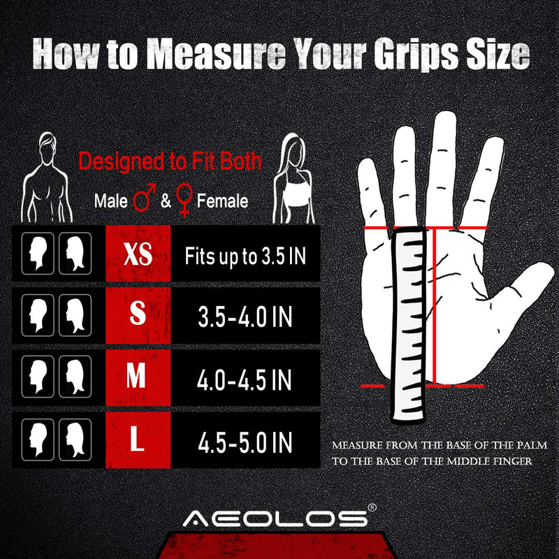 [AUSTRALIA] - AEOLOS Leather Gymnastics Hand Grips-Great for Gymnastics,Pull up,Weight Lifting,Kettlebells and Crossfit Training NO1.Gray Small 