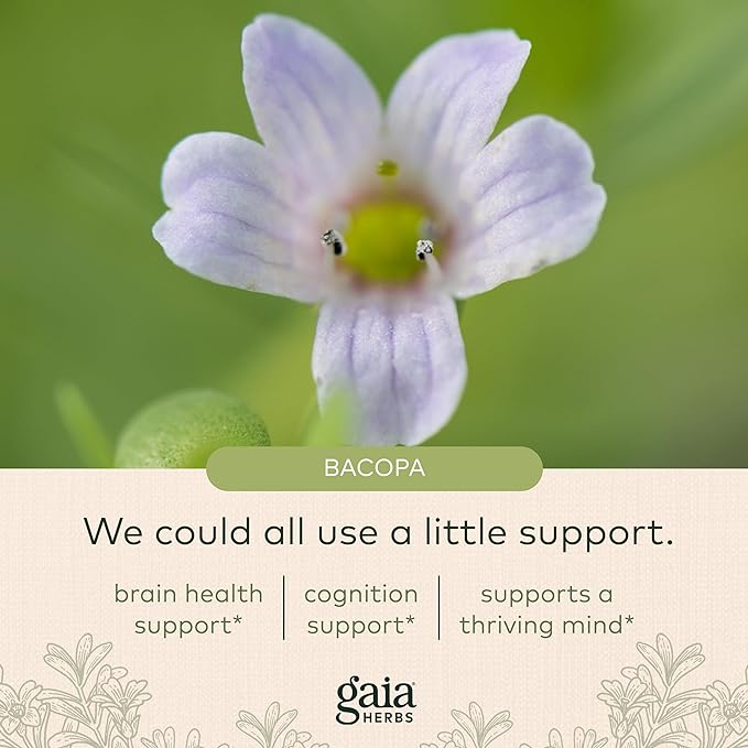 Gaia Herbs, Bacopa, 60 Vegan Liquid Phyto-Caps - BeesActive Australia