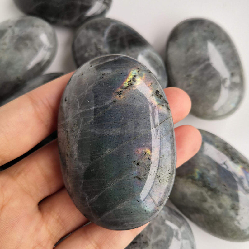 Lovionus89 Moonstone Polished Stones, Oval Palm Pocket Healing Crystal Massage Spa Energy Stone - BeesActive Australia