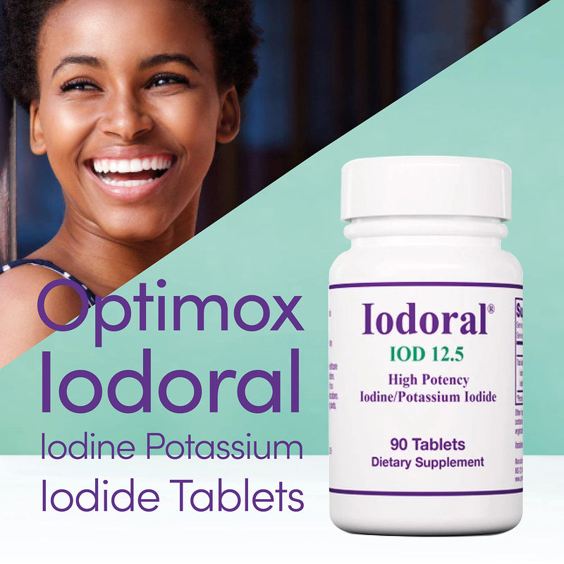 Optimox, Iodoral 12,5mg, with Iodine and Potassium Iodide, Depot, 90 Vegan Tablets, Lab Tested, Vegetarian, Gluten Free, Soy Free, Non-GMO - BeesActive Australia