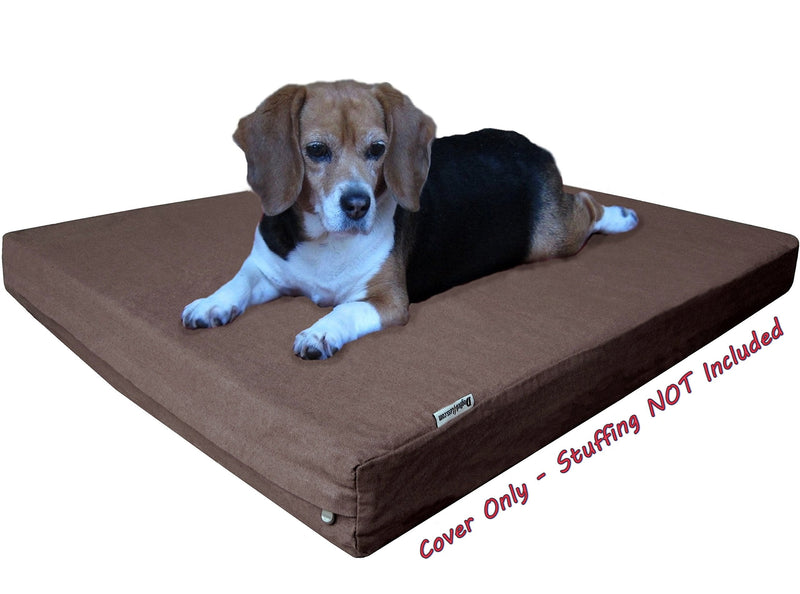 Dogbed4less Heavy Duty Chocolate Brown Denim Jean Dog Pet Bed External Cover for Small Medium to Extra Large Pet Bed - Replacement Cover only 37"X27"X4" - BeesActive Australia