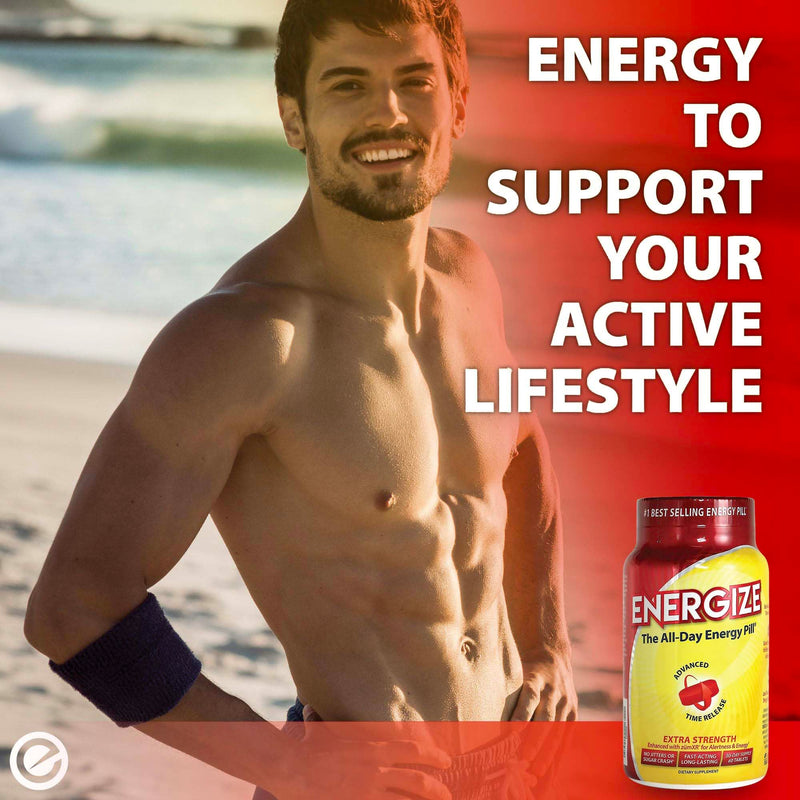 iSatori Energize Extra Strength Caffeine Pills - Fast Acting Long-Lasting Energy Pill - Extended-Release Caffeine - Improved Alertness and Clarity - All Day Energy, No Jitters, No Crash (60 Tablets) - BeesActive Australia