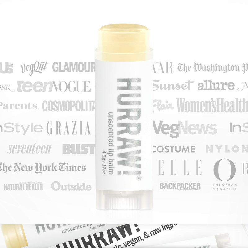 Hurraw! Unscented Lip Balm, 3 Pack: Organic, Certified Vegan, Cruelty and Gluten Free. Non-GMO, 100% Natural Ingredients. Bee, Shea, Soy and Palm Free. Made in USA - BeesActive Australia
