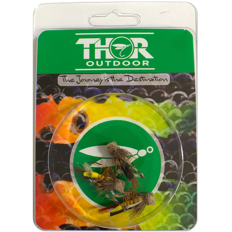 Thor Outdoor Dave's Hopper - 3 Pc Topwater Fly Fishing Set - Dry Flies for Bass, Panfish, Trout - Hook Size 10 - BeesActive Australia