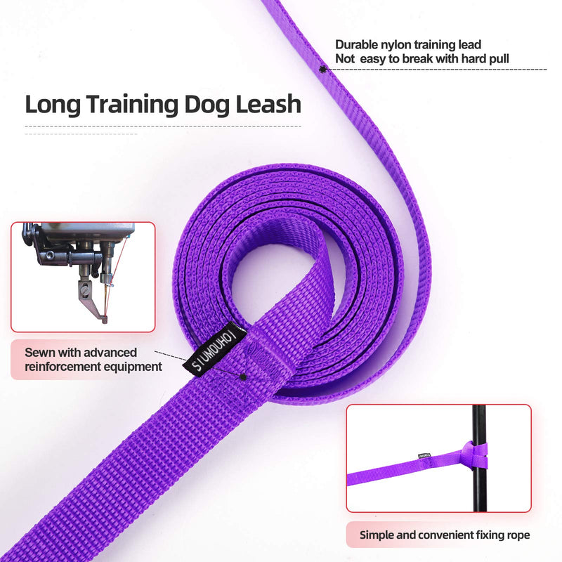 Siumouhoi Dog/Puppy Obedience Recall Training Agility Lead-15 ft 20 ft 30 ft 40 ft 50 ft Long Leash -for Training Leash, Play, Safety, Camping,or Backyard 20 Feet Purple - BeesActive Australia