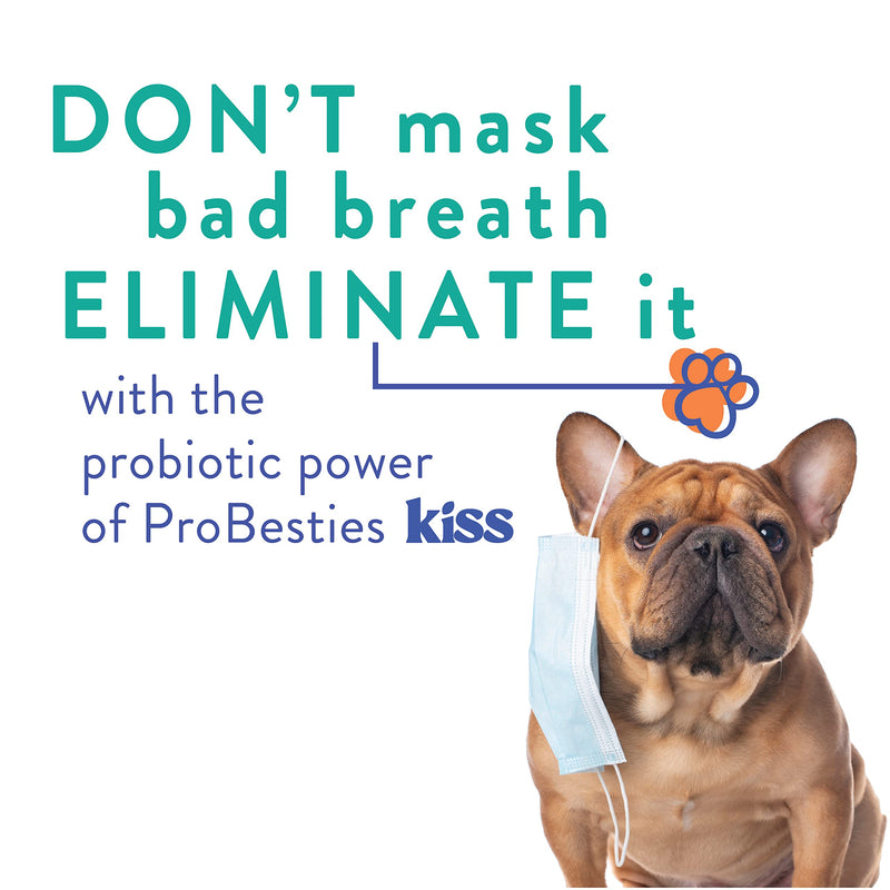 ProBesties Kiss - Dog Bad Breath Eliminator, Perio Support, and Plaque Remover - Dental Powder for Dogs - Probiotic Food Topper (30 Day Supply) Small (Pack of 30) - BeesActive Australia