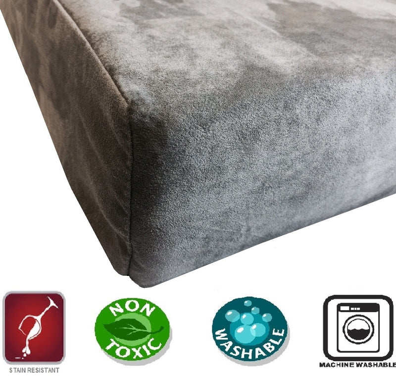 Dogbed4less DIY Durable Gray Microsuede Pet Bed External Duvet Cover and Waterproof Internal Case for Small, Medium to Extra Large Dog - Covers only 47"X29"X4" Extra Large - BeesActive Australia