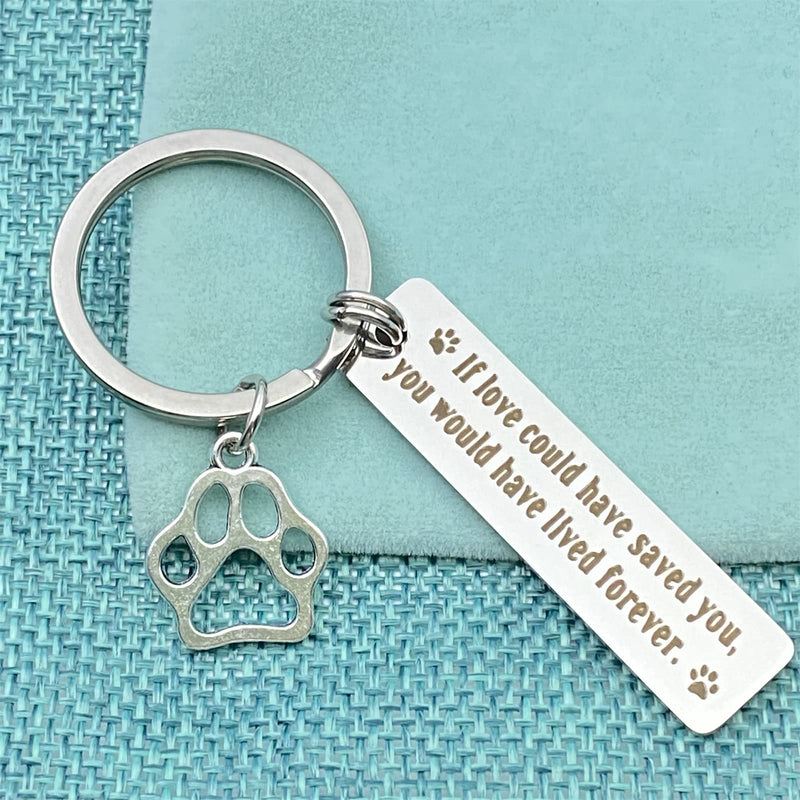 Pet Memorial Gift Keychain for Dogs Cats Loss Remembrance Jewelry Loss of Pet Sympathy Keyring If Love Could Have Saved You, You Would Have Lived Forever In Memory of Dog Keepsake Condolences Gift - BeesActive Australia