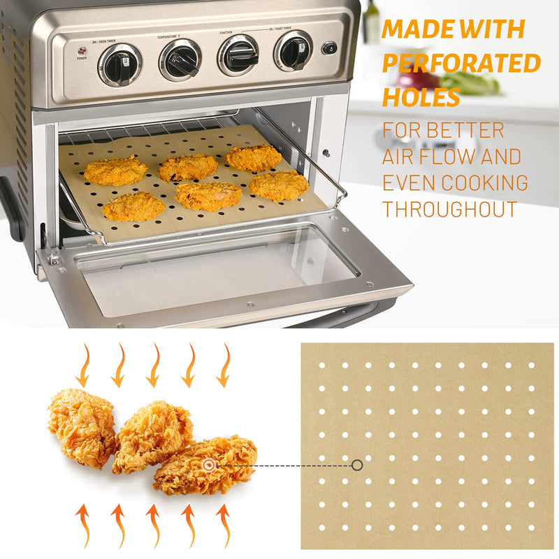 WMKGG 100 PCS Air Fryer Oven Liners, 13 x 12 inch Perforated Rectangular Air Fryer Parchment Paper Disposable Liners for Ninja Foodi Air Fryer, XL Air Fryer, Cuisinart, Breville Toaster Oven Rectangular 12*13 "-100 PCS - BeesActive Australia