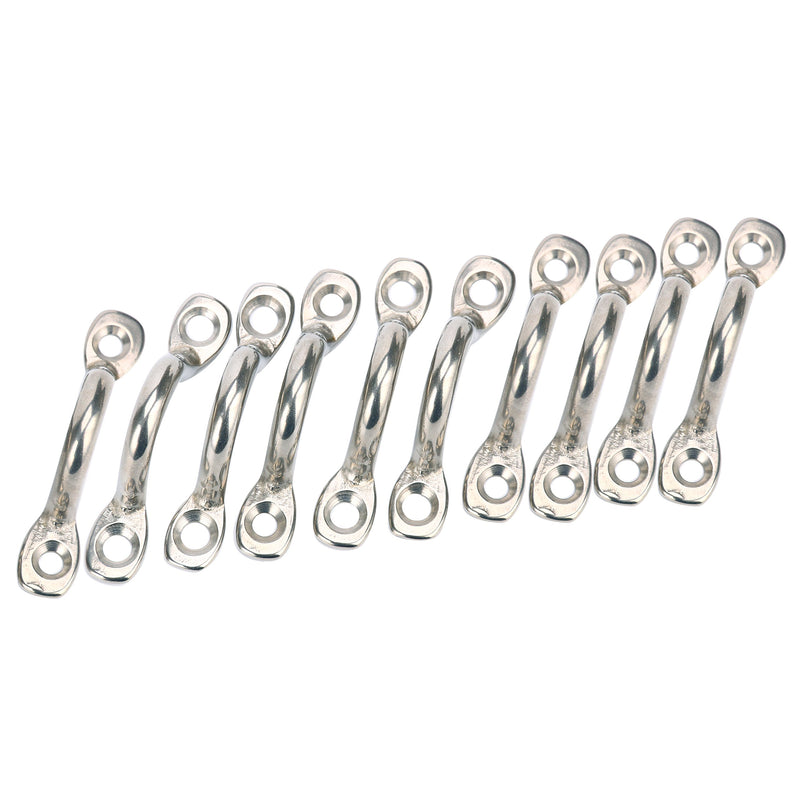 [AUSTRALIA] - Amarine Made Pack of 10 Stainless Steel Bimini Boat Top PAD Eye, Eye Straps, Tie Down, Kayak Deck Loops, Tie Down Anchor Point, footman's Loop for Kayak Canoe Rigging 