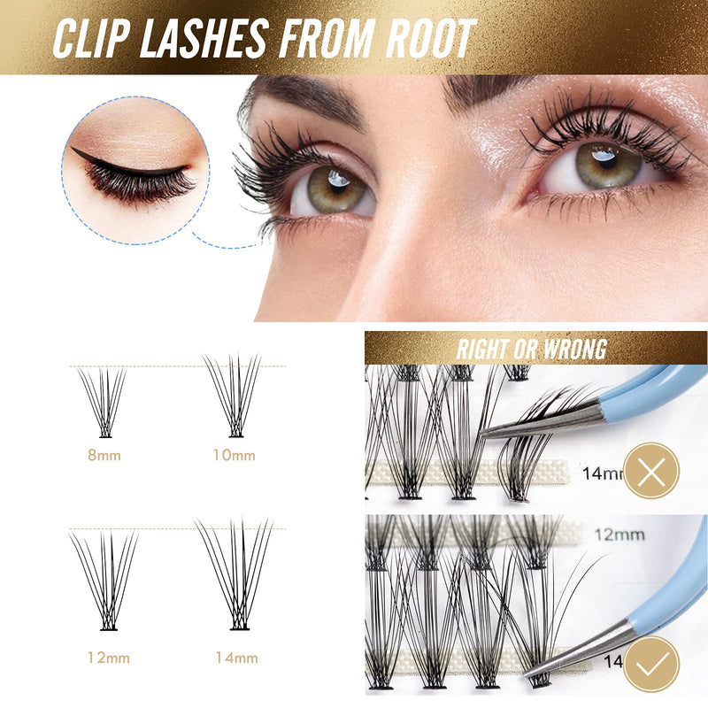 LANKIZ Individual Lashes, 80pcs Cluster Lashes Pack for DIY Eyelash Extension (10D-MIX) 10D - BeesActive Australia