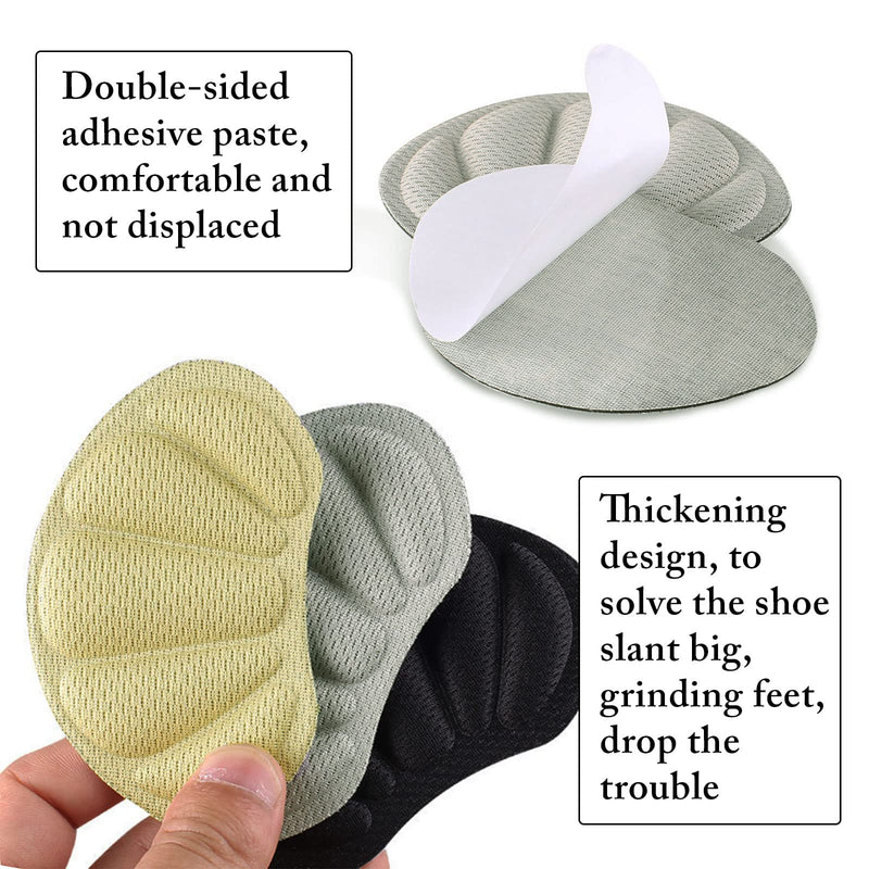 TSHAOUN 6 Pairs Heel Cushion Pads Inserts Heel Protectors Heel Grips with Self-Adhesive Strong Sticky Backing for Shoes Too Big, Insoles for Shoes for Women Men, Prevent Grind Feet (Black,Gray,Beige) Black,gray,beige - BeesActive Australia