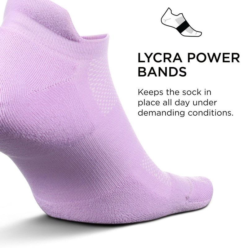 Feetures High Performance Cushion No Show Tab Solid - Running Socks for Men & Women, Athletic Ankle Socks, Moisture Wicking Large Purple Orchid - BeesActive Australia
