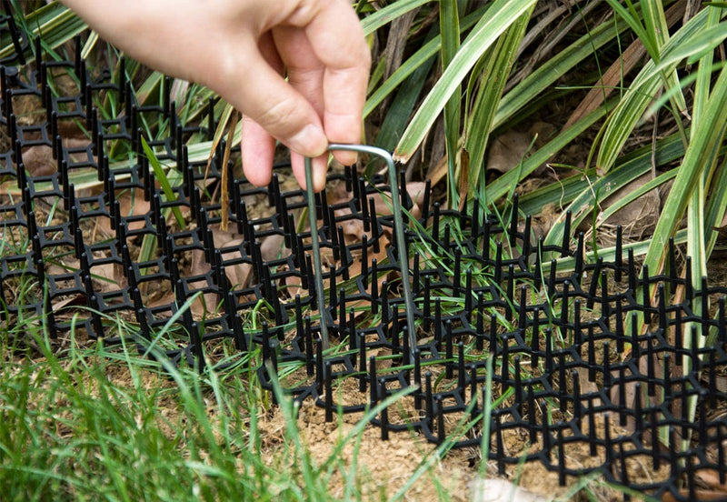 OCEANPAX 8.47 X 6.3 Inch Cat Repellent Mat with Plastic Spikes Cat Mats for Cats Pest Strips from Digging 12 Pack Include 6 Staples and 6 Zip Ties - BeesActive Australia