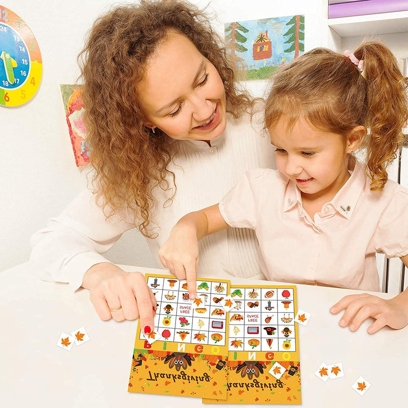 Geefuun Thanksgiving Games Fall Bingo Cards for Party Supplies Decorations-24 Players - BeesActive Australia